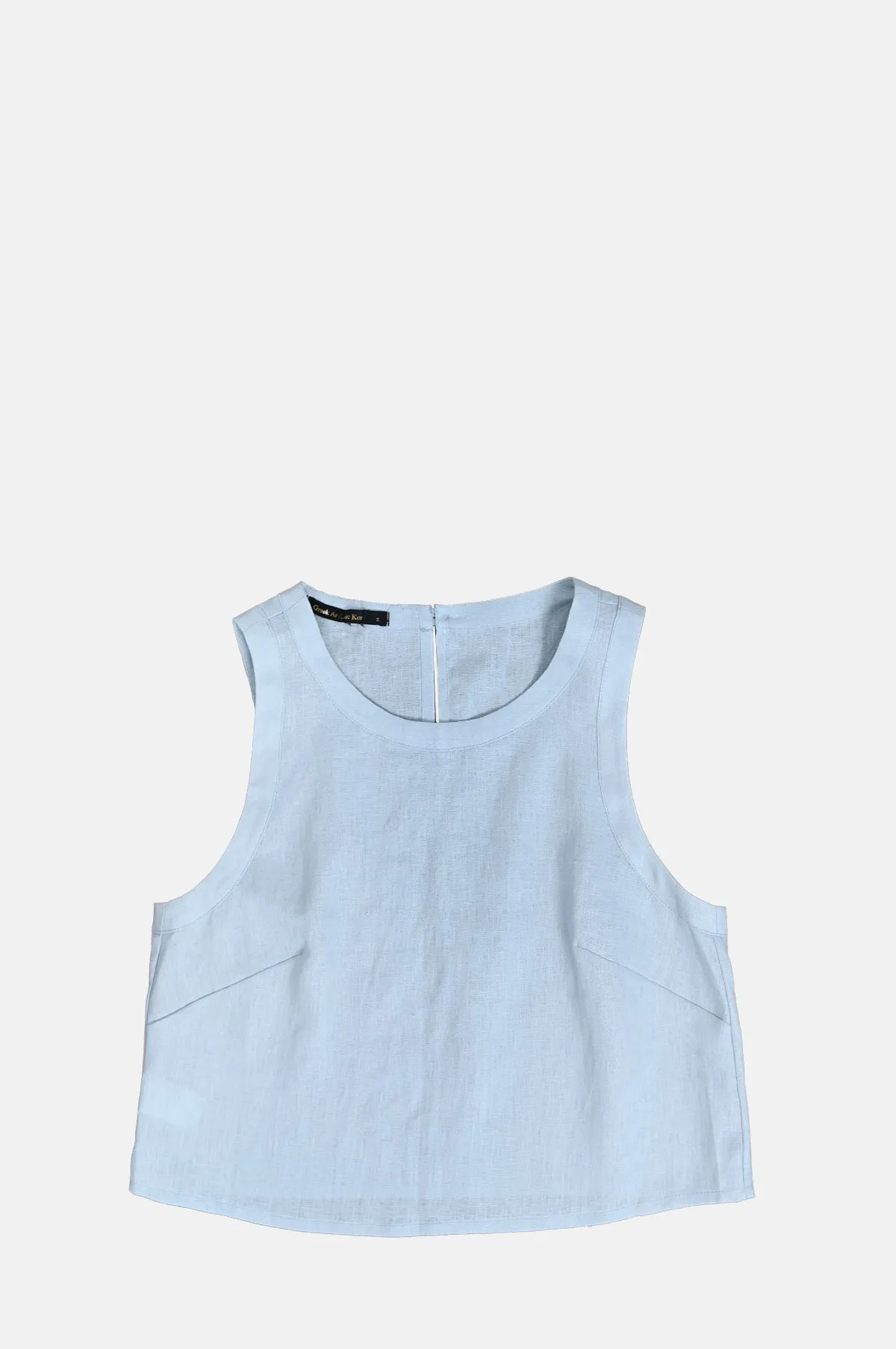 Classic Linen Sleeveless Top Grey Ciel