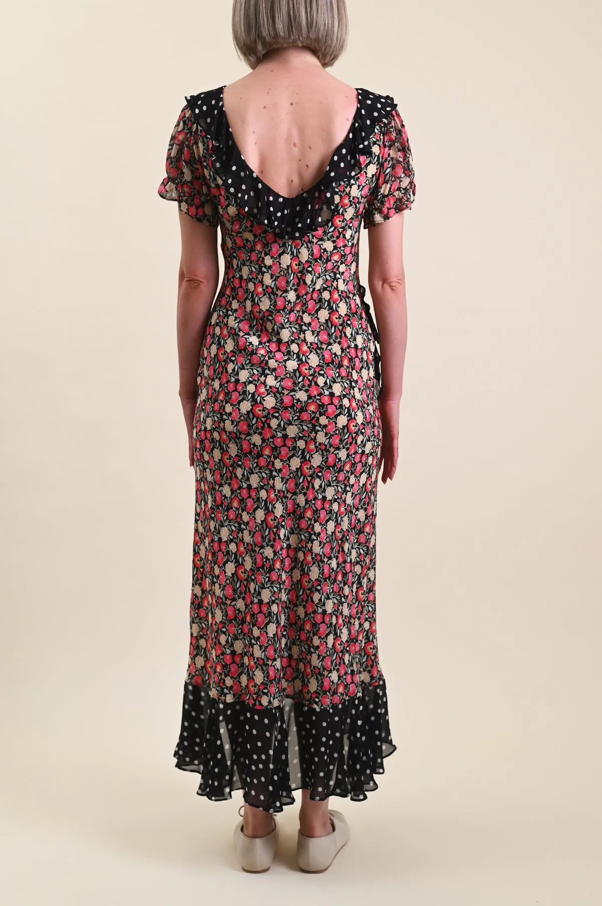 Clementina Dress Shell Spot Mix Black