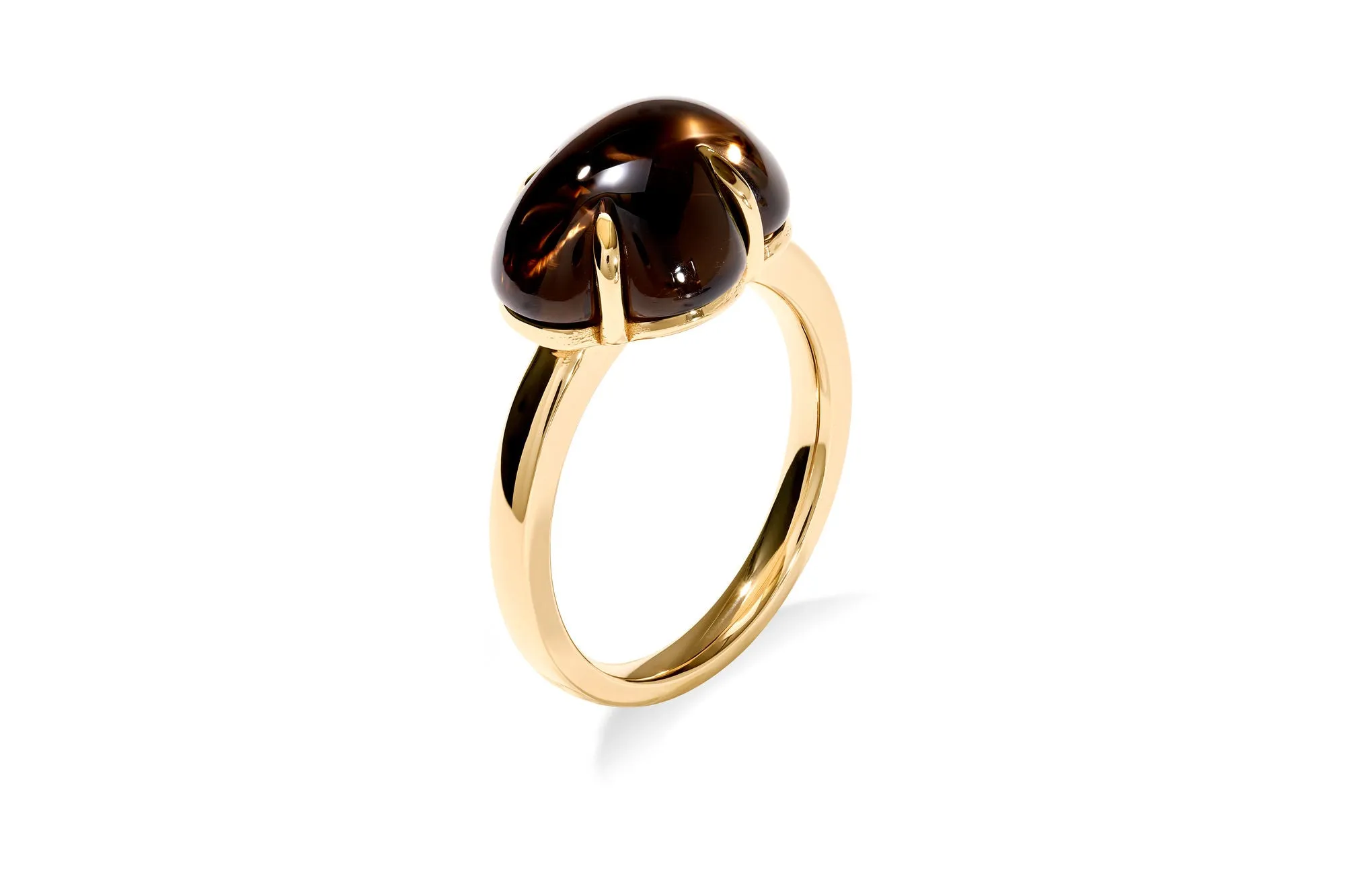 Cloud 18K Gold Ring w. Smokey Quartz
