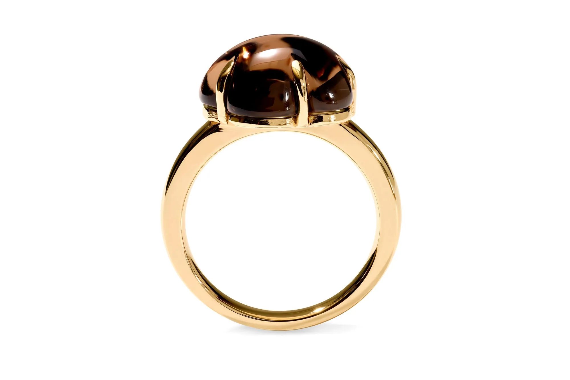Cloud 18K Gold Ring w. Smokey Quartz
