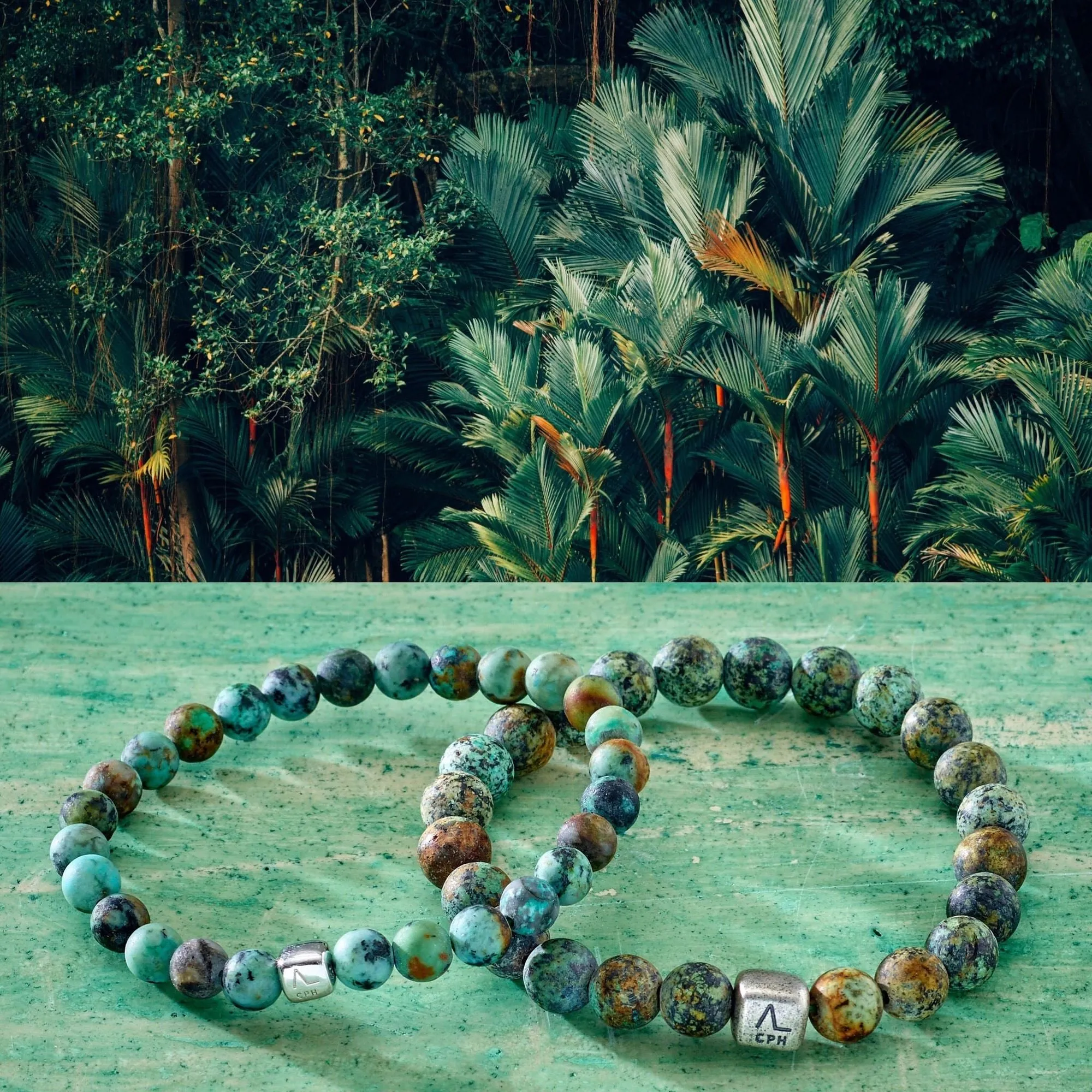 ColorUp Amazon (6mm) Silver Bracelet w. Turquoise