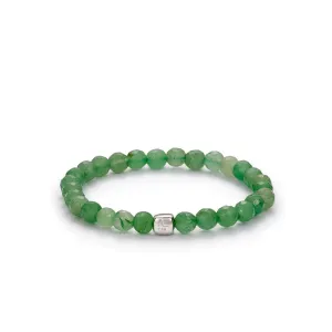 ColorUp Aventurine (6mm) Silver Bracelet w. Quartz