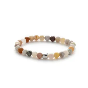 ColorUp Bamboo (6mm) Silver Bracelet w. Agate