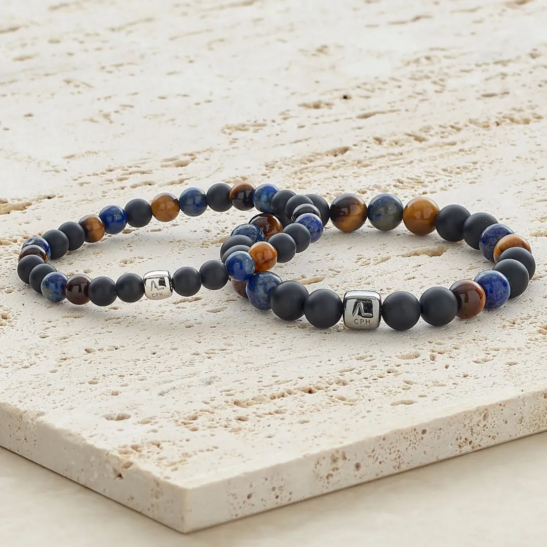 ColorUp Cape Town (6mm) Silver Bracelet w. , & Tiger's Eye