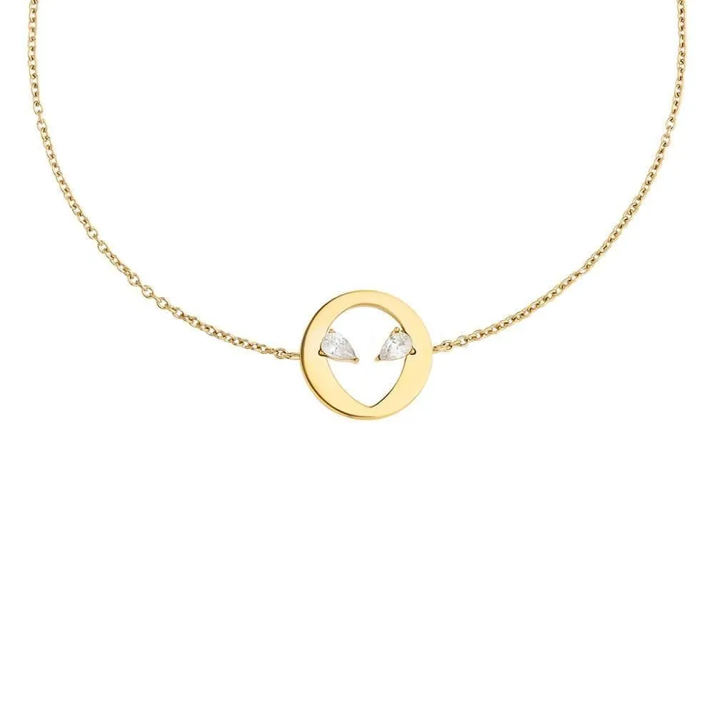 Cosmo Martian 18K Gold Plated Bracelet w. Zirconia