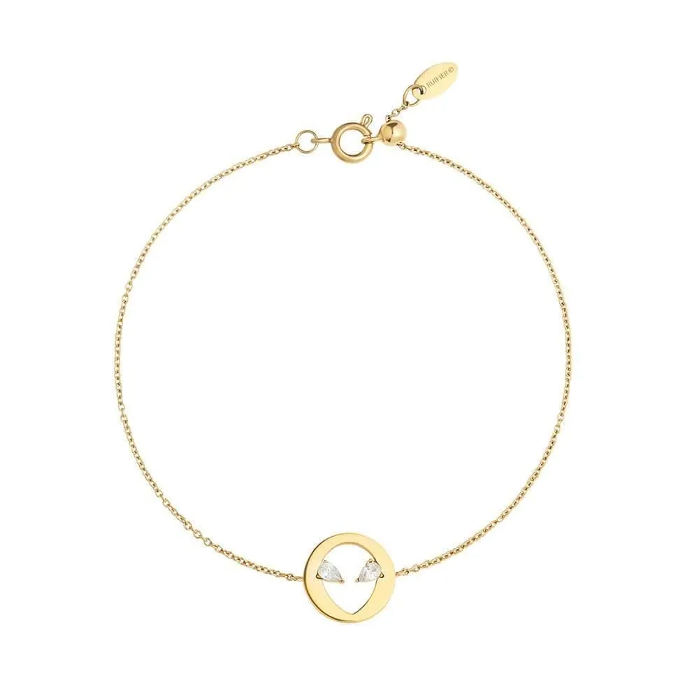 Cosmo Martian 18K Gold Plated Bracelet w. Zirconia