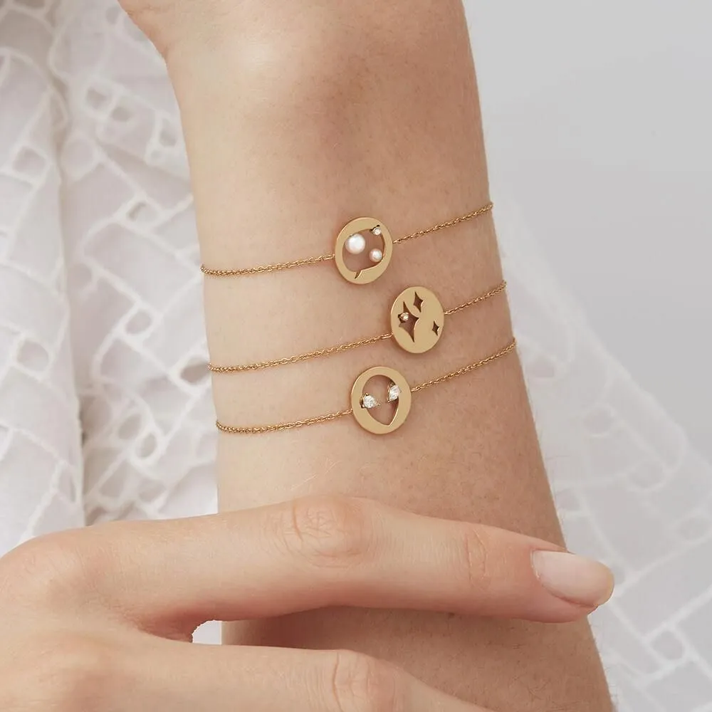 Cosmo Martian 18K Gold Plated Bracelet w. Zirconia