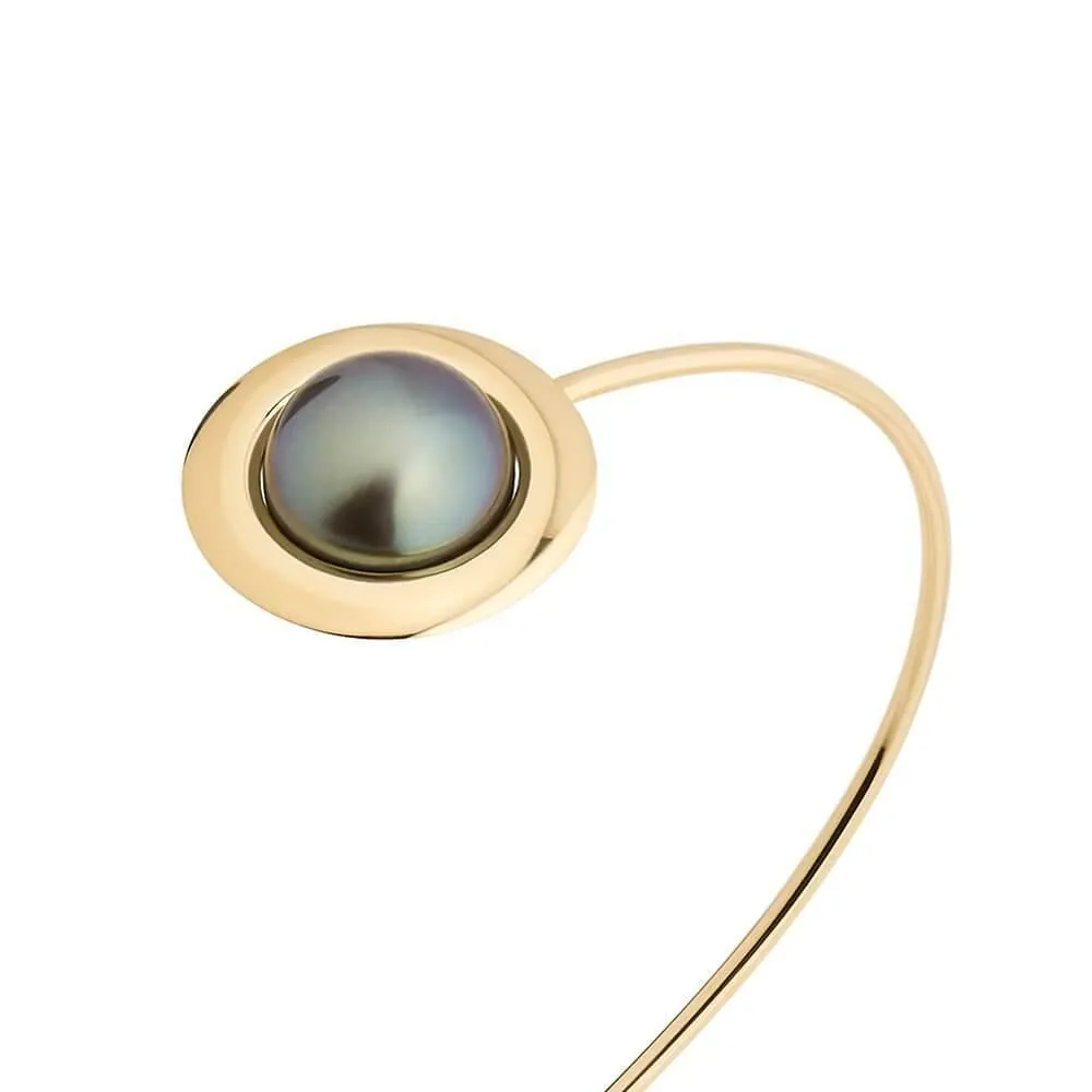Cosmo Orion 18K Gold Bangle w. Pearl & Diamond