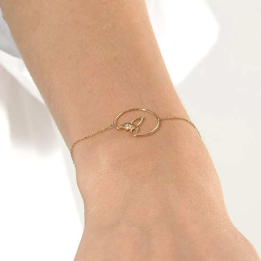 Cosmo Voyager Chain 18K Gold Plated Bracelet w. Zirconia