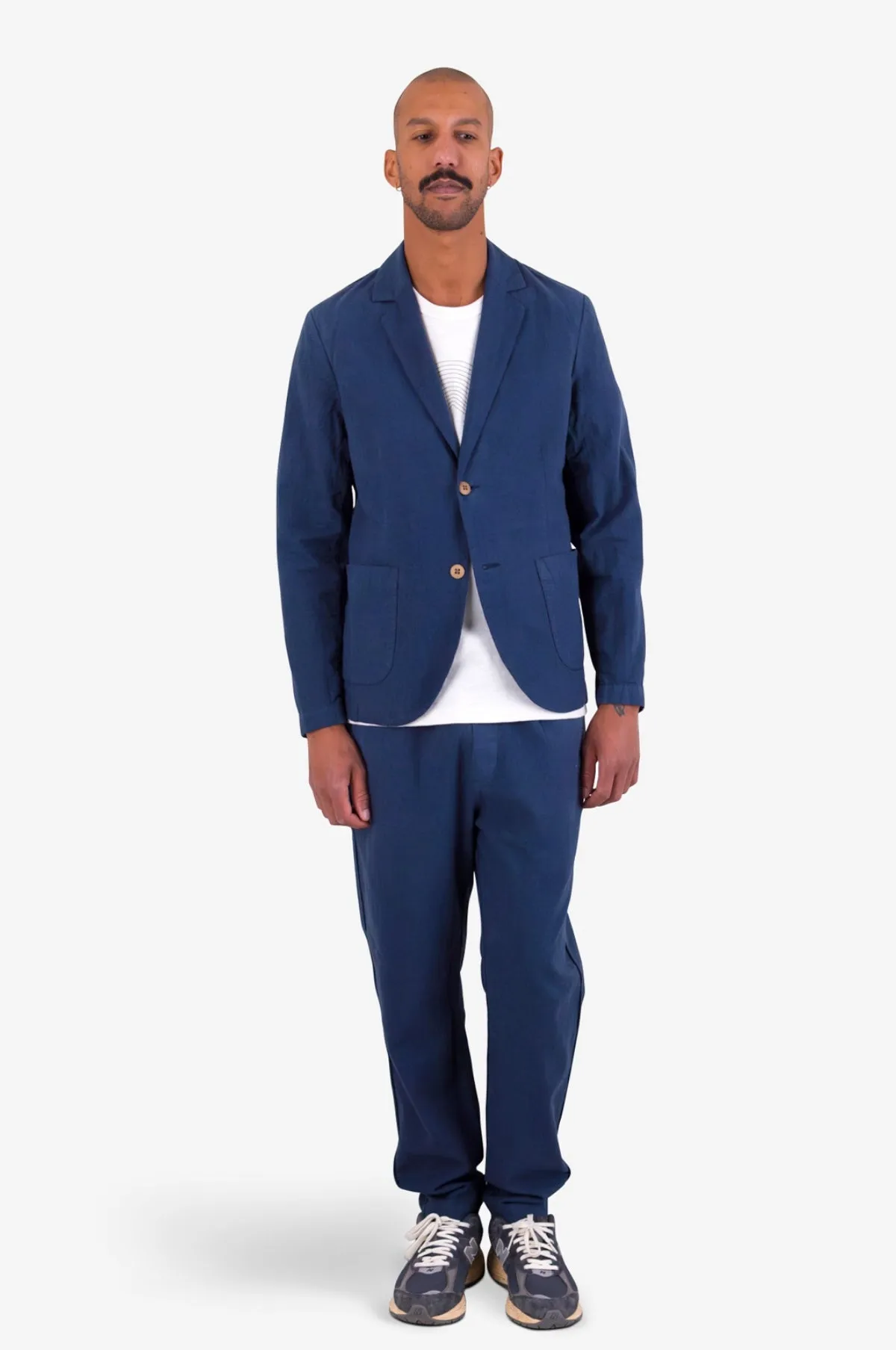 Cotton Linen Blazer Soft Navy