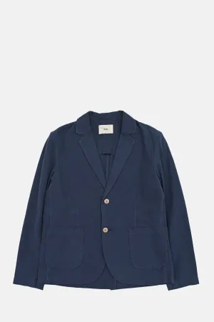 Cotton Linen Blazer Soft Navy