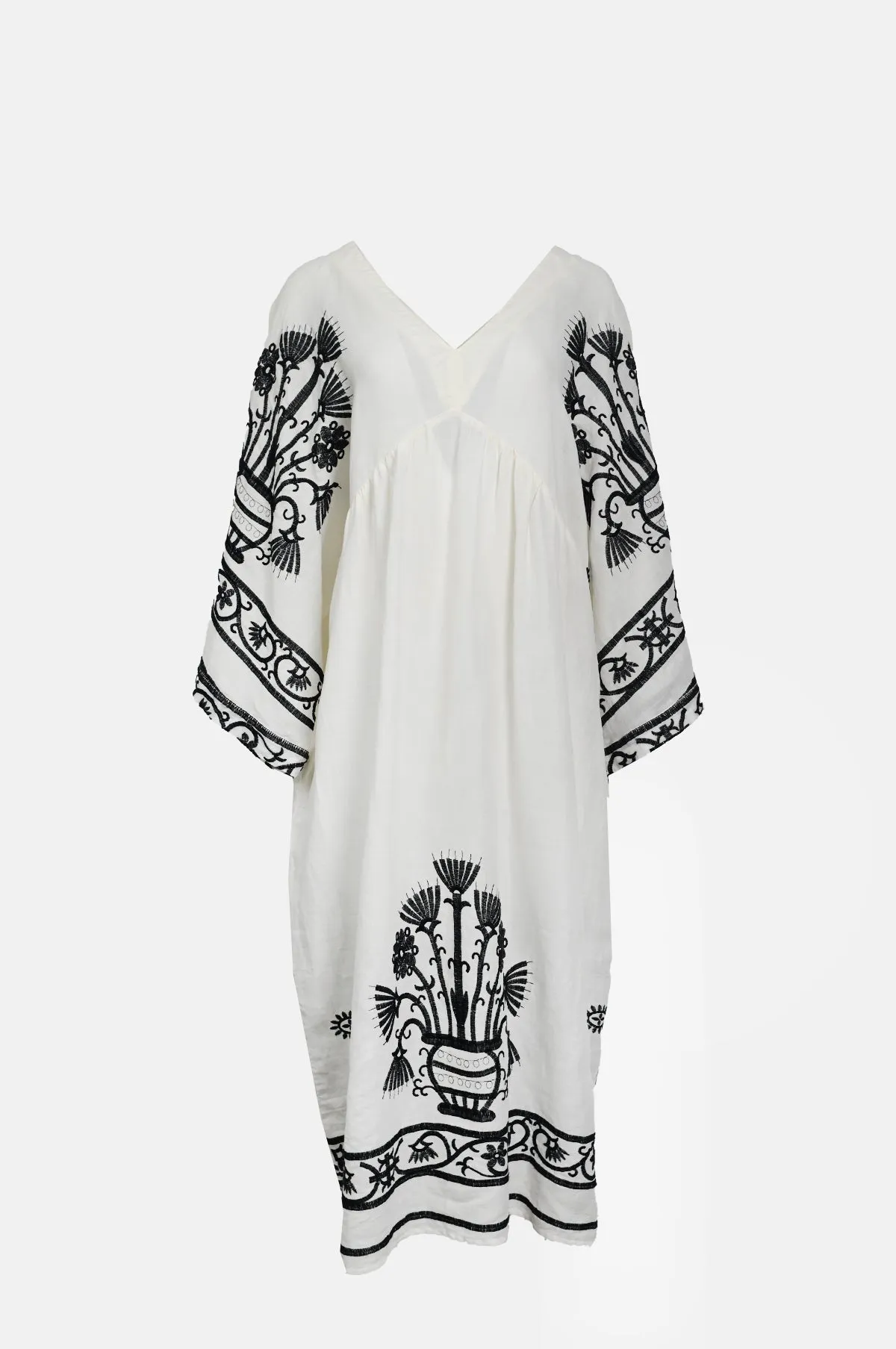 Crete Bell Sleeve Long Dress Natural/Black