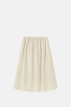 Crinkle Cotton Volume Skirt Light Cream
