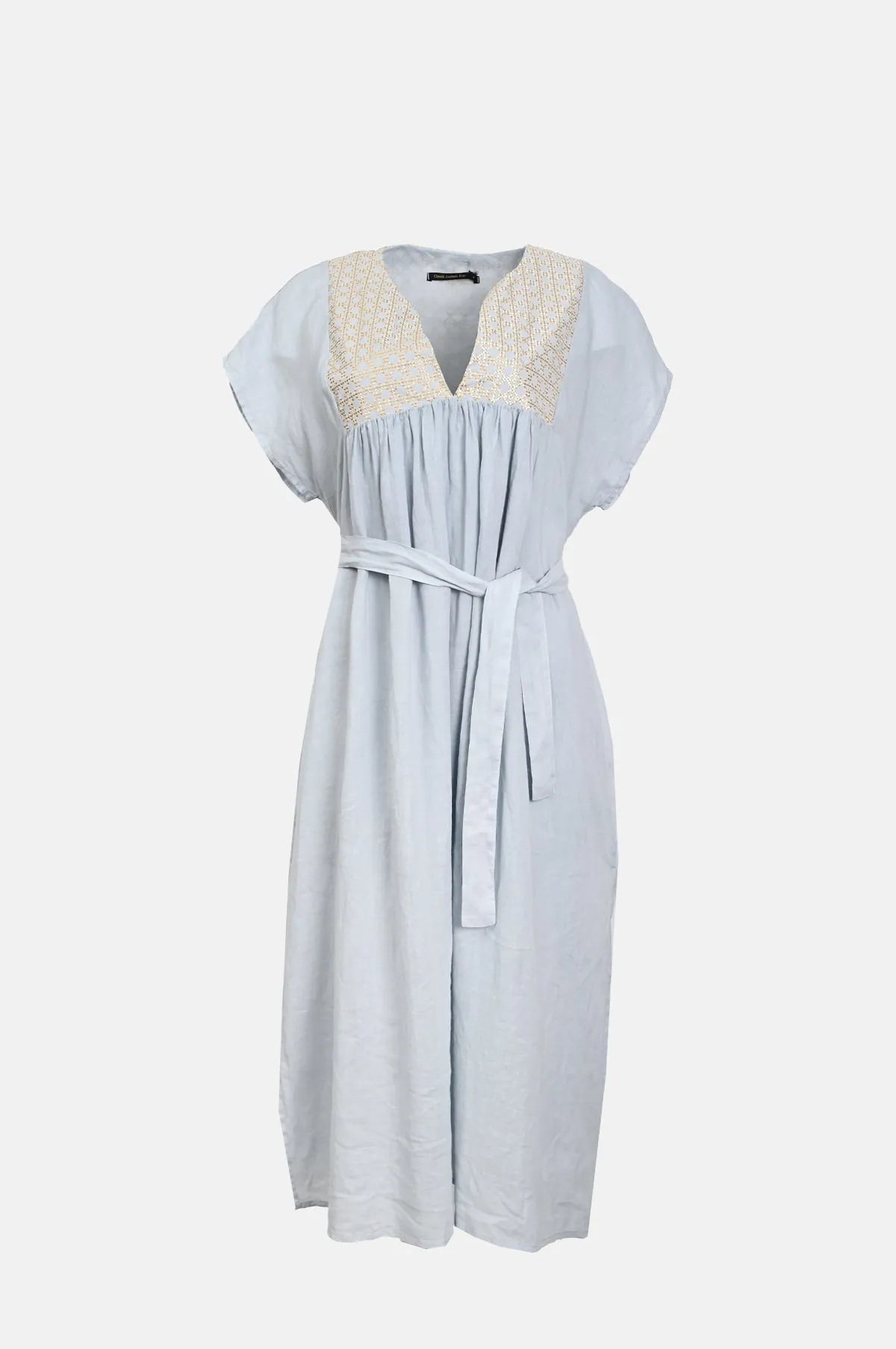Cross Long Dress Light Grey/Gold