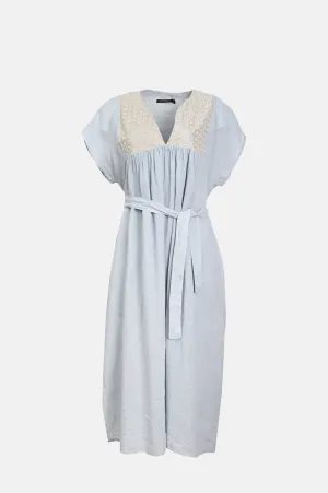 Cross Long Dress Light Grey/Gold