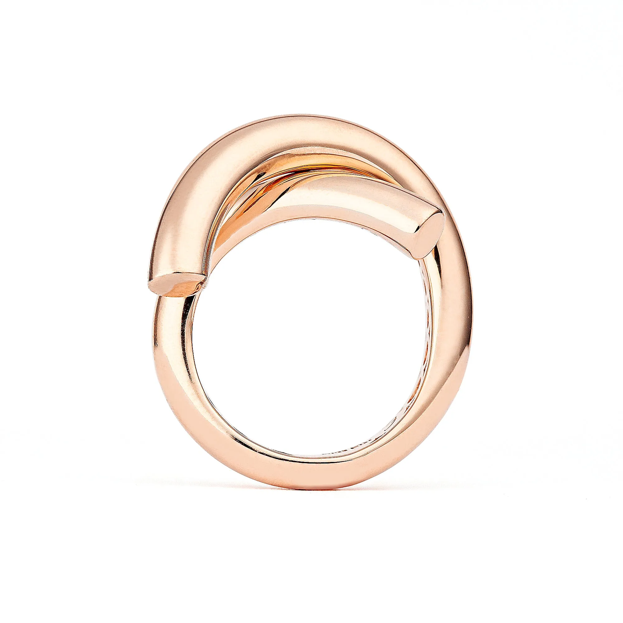 Cross Loop Medium Plain 18K Rosegold Ring