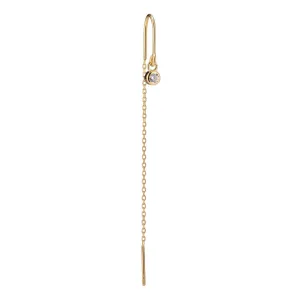 Crystal Hook 18K Gold Plated Earring w. White Zirconia