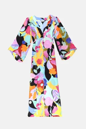 Dahlia Dress Abstract Tulip Black