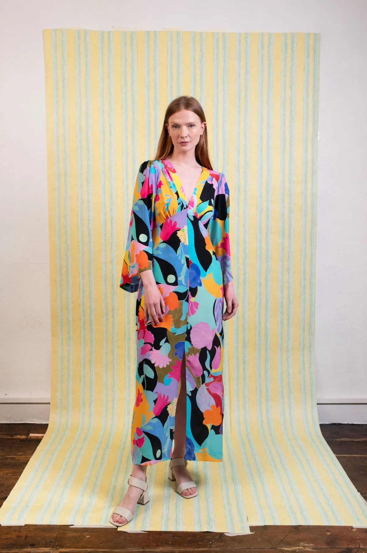 Dahlia Dress Abstract Tulip Black