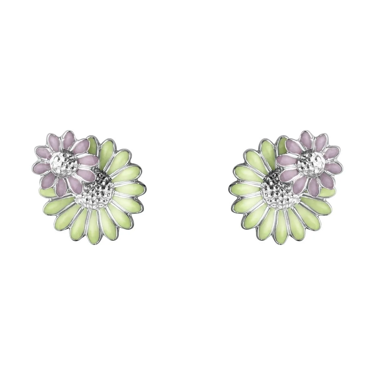 Daisy x Stine Goya Silver, Green & Pink Earrings