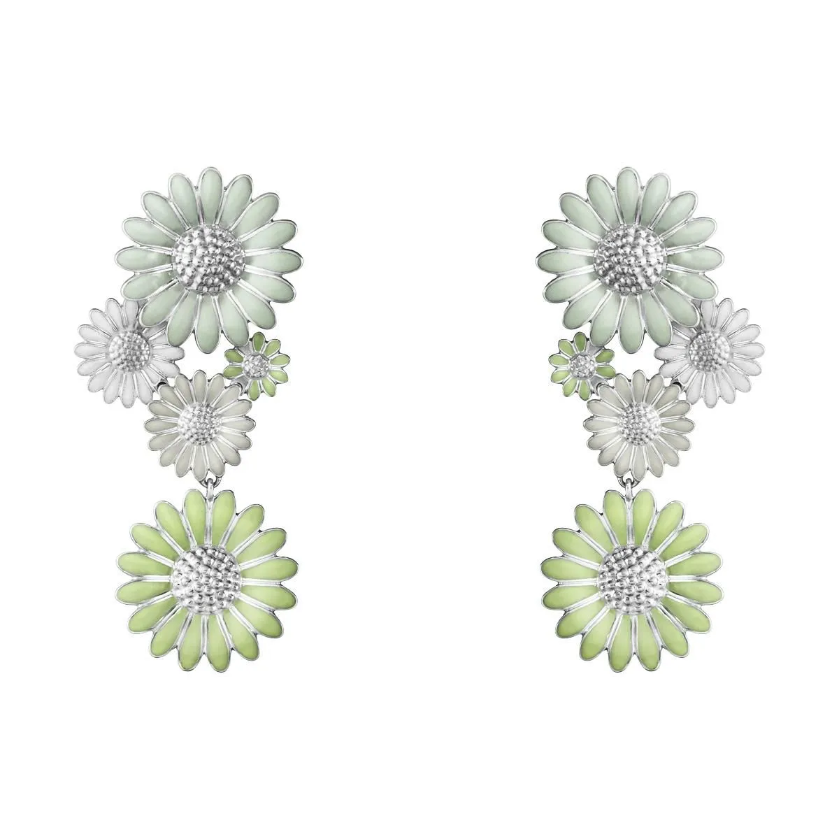 Daisy x Stine Goya Silver, White, Green & Blue Earrings