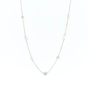 Danaé 18K Gold Necklace w. 7 Diamonds