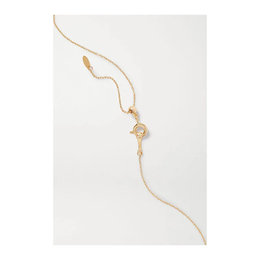 Danaé hanging 18K Gold, Whitegold or Rosegold Necklace w. 7 Diamonds