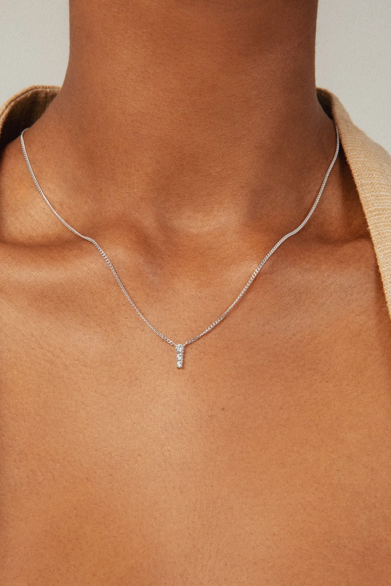Degrade 18K White Gold Necklace w. Lab-Grown Diamonds