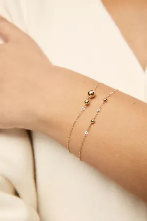 Degrade Nude 18K Gold Bracelet w. Lab-Grown Diamond