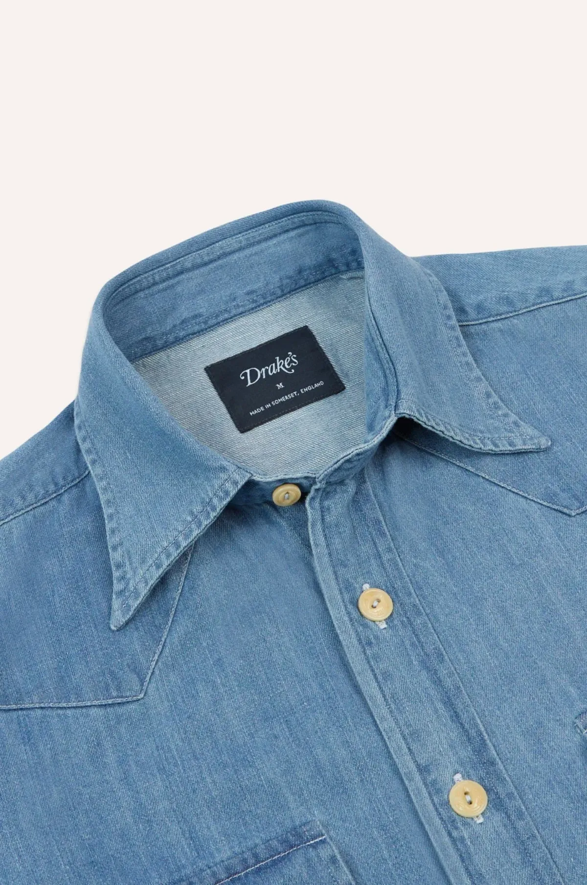 Denim Western Shirt Bleach Wash
