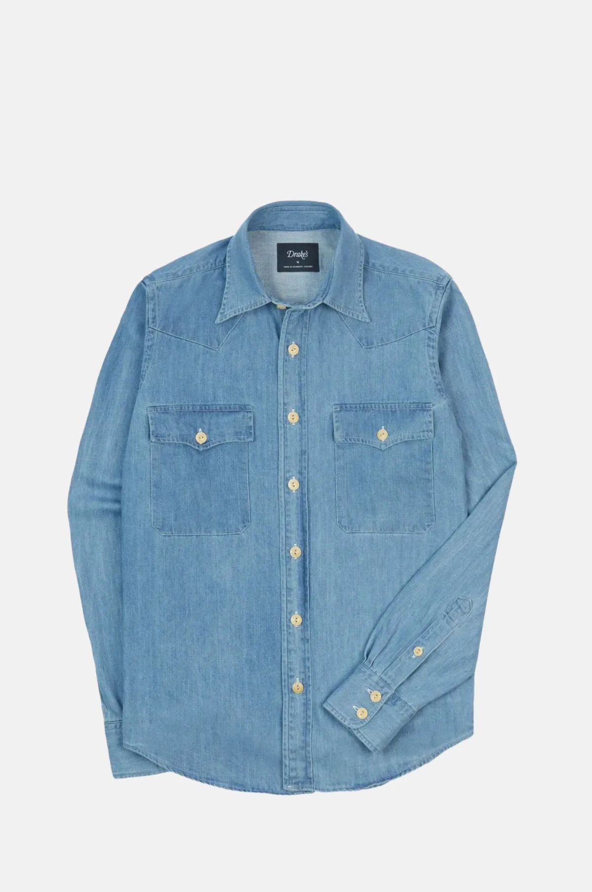 Denim Western Shirt Bleach Wash
