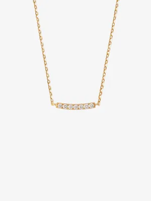 Diamond Line 0.07 14K Gold Necklace w. Diamonds