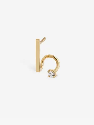 Diamond Spiral 0.05 Gold, Whitegold or Rosegold Earring w. Diamond