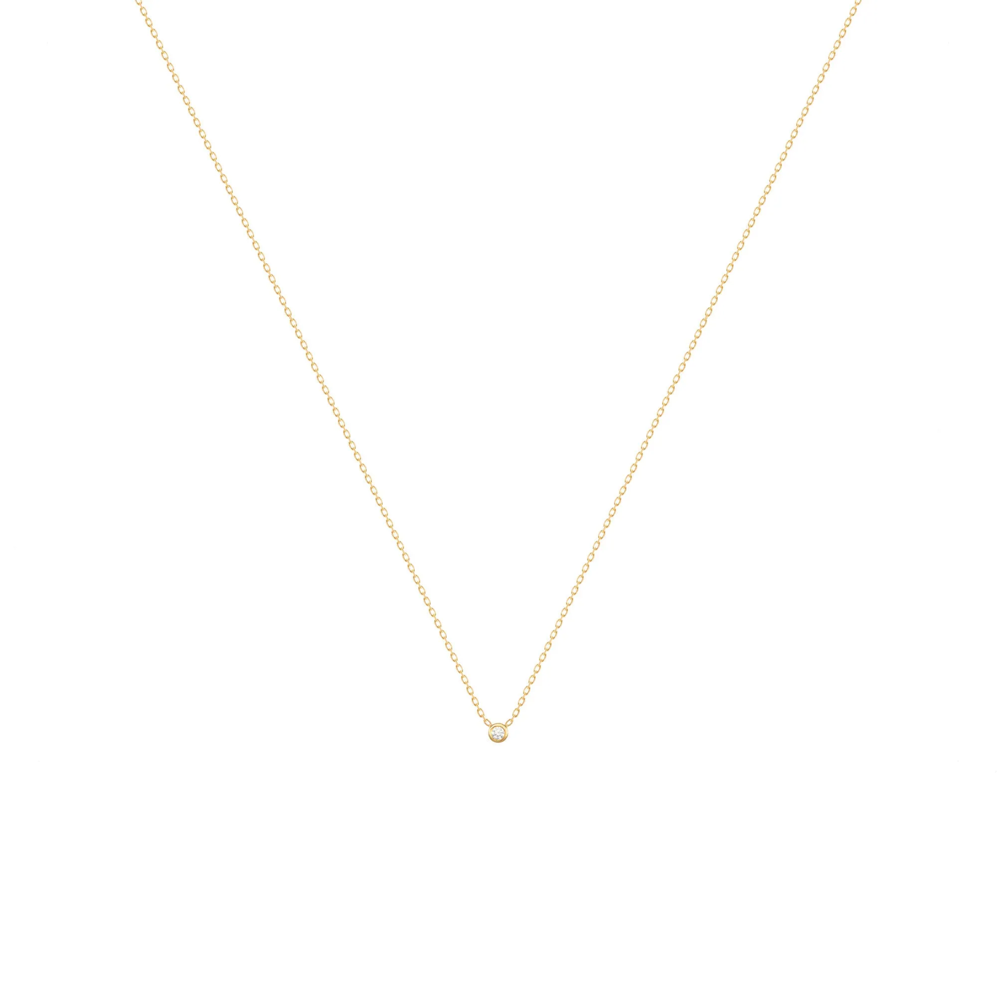 Dot 18K Gold Necklace w. Diamond