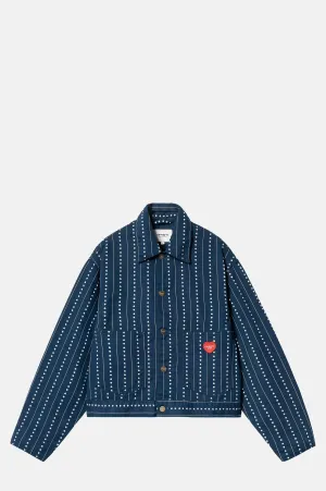 Drewe Jacket Heart C Pinstripe Ink/Natural