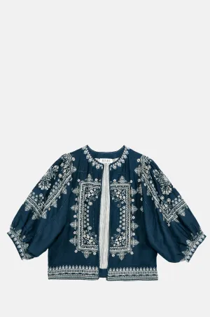 Eden Print Jacket Indigo