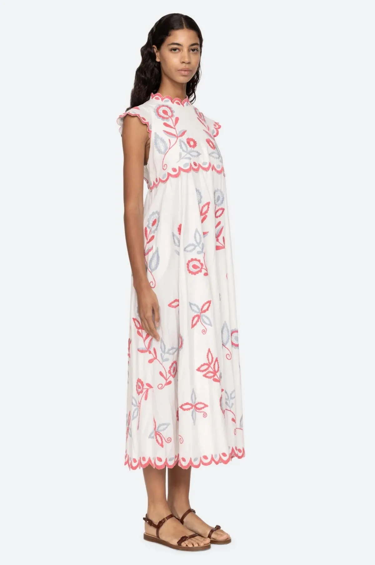 Eevi Embroidered Twill S/Slv Dress Multi