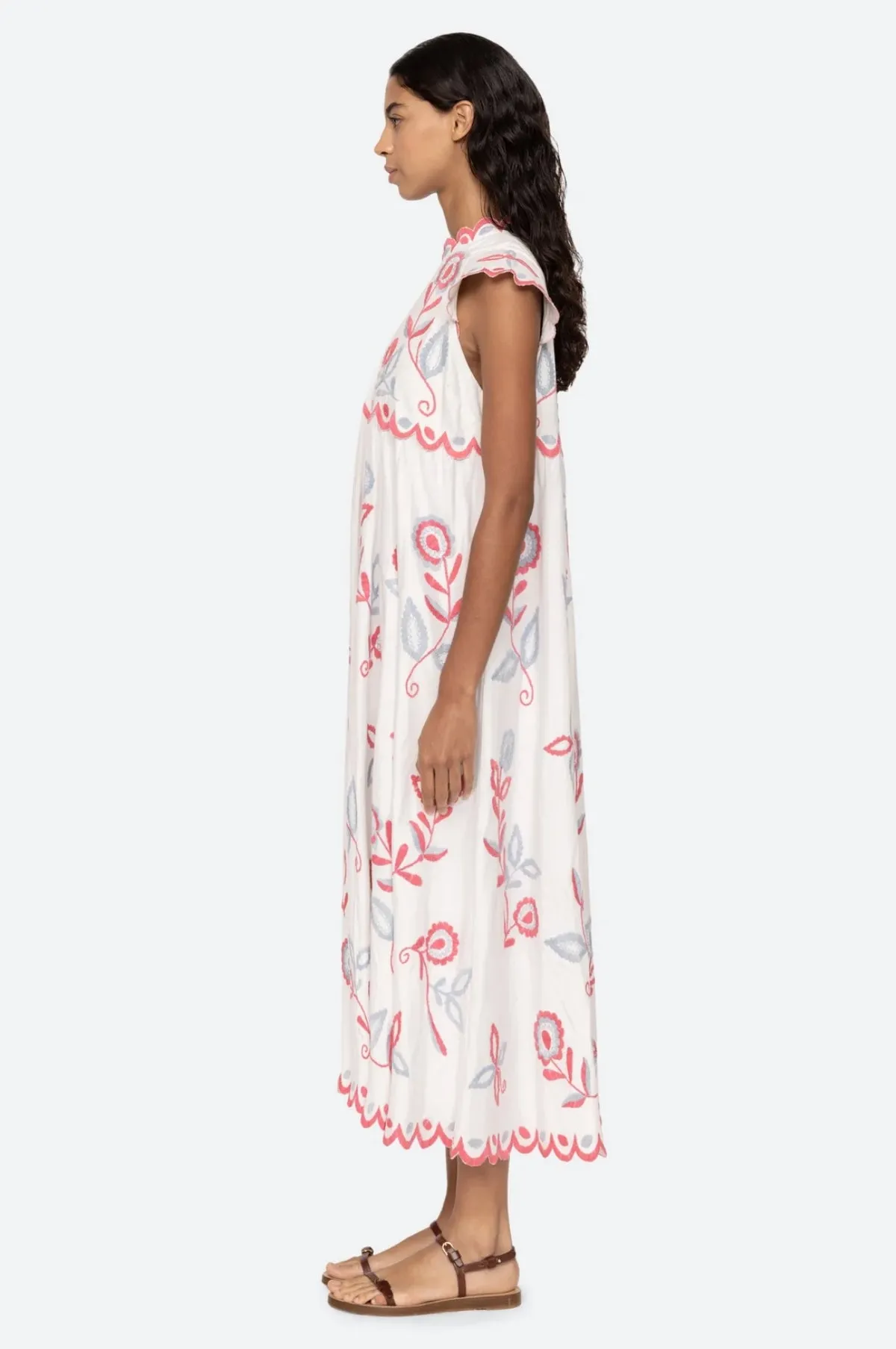 Eevi Embroidered Twill S/Slv Dress Multi