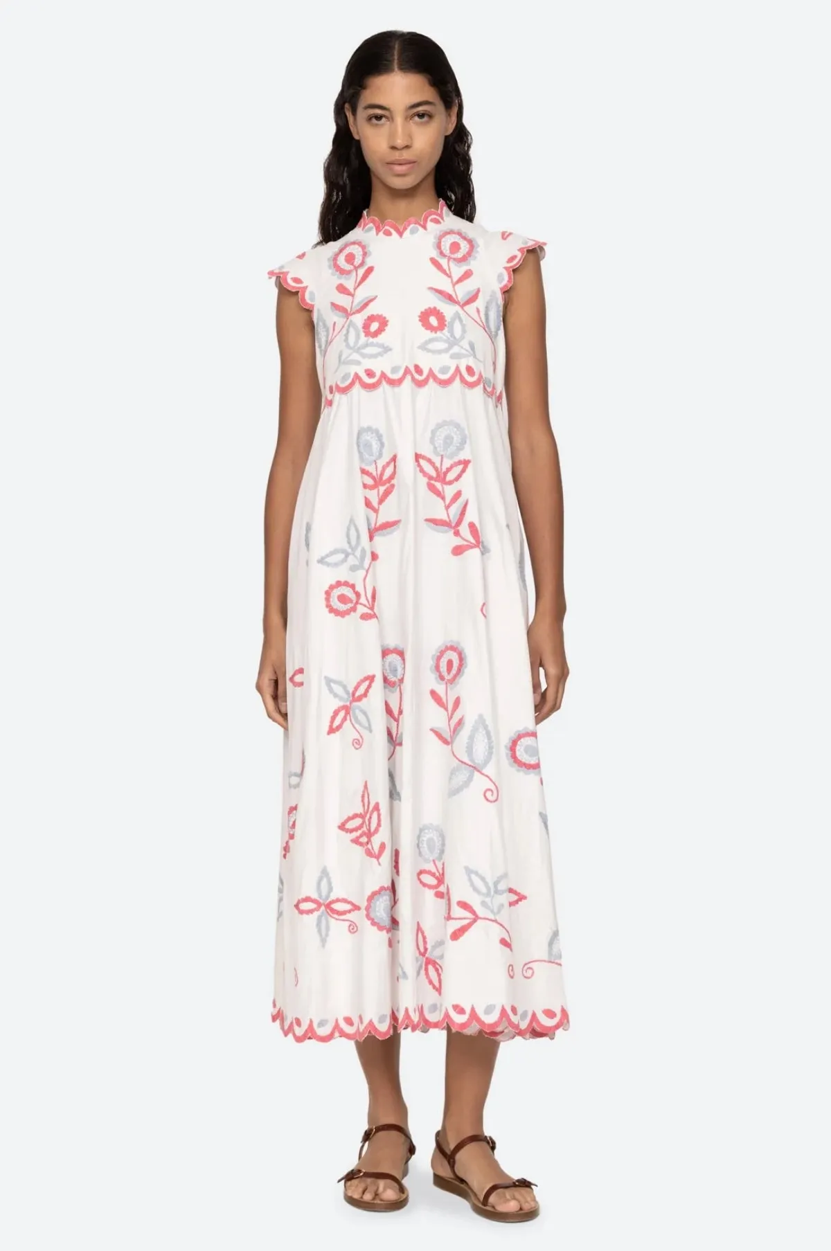 Eevi Embroidered Twill S/Slv Dress Multi