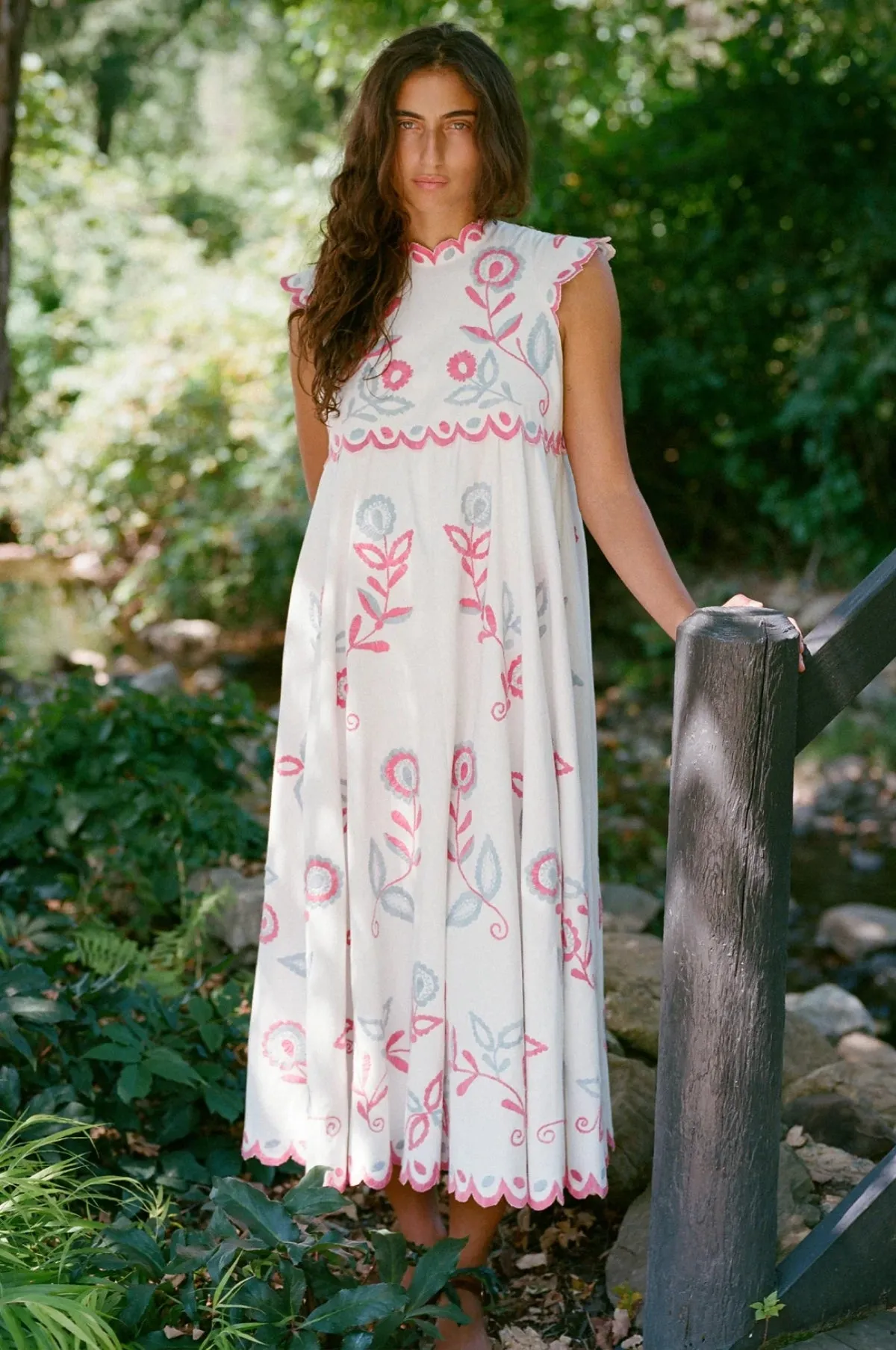 Eevi Embroidered Twill S/Slv Dress Multi