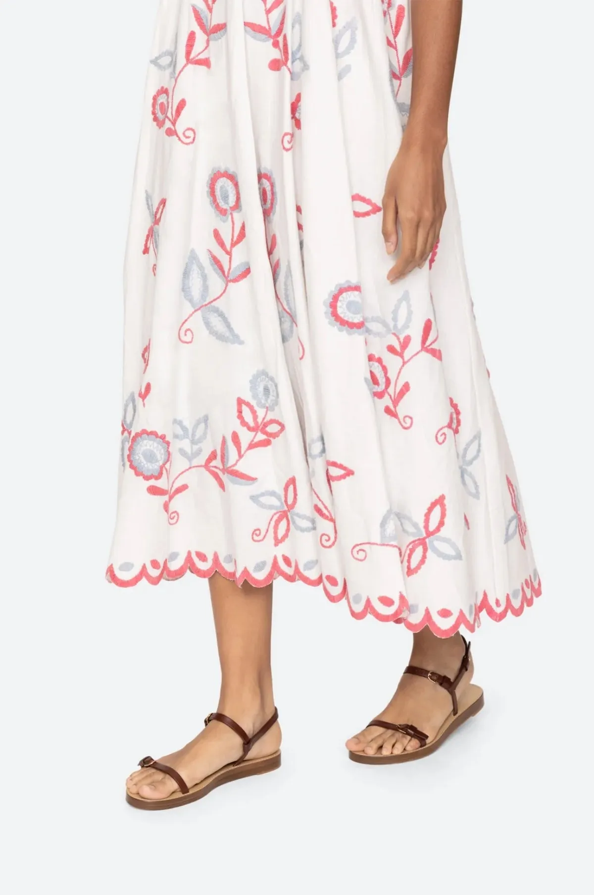 Eevi Embroidered Twill S/Slv Dress Multi
