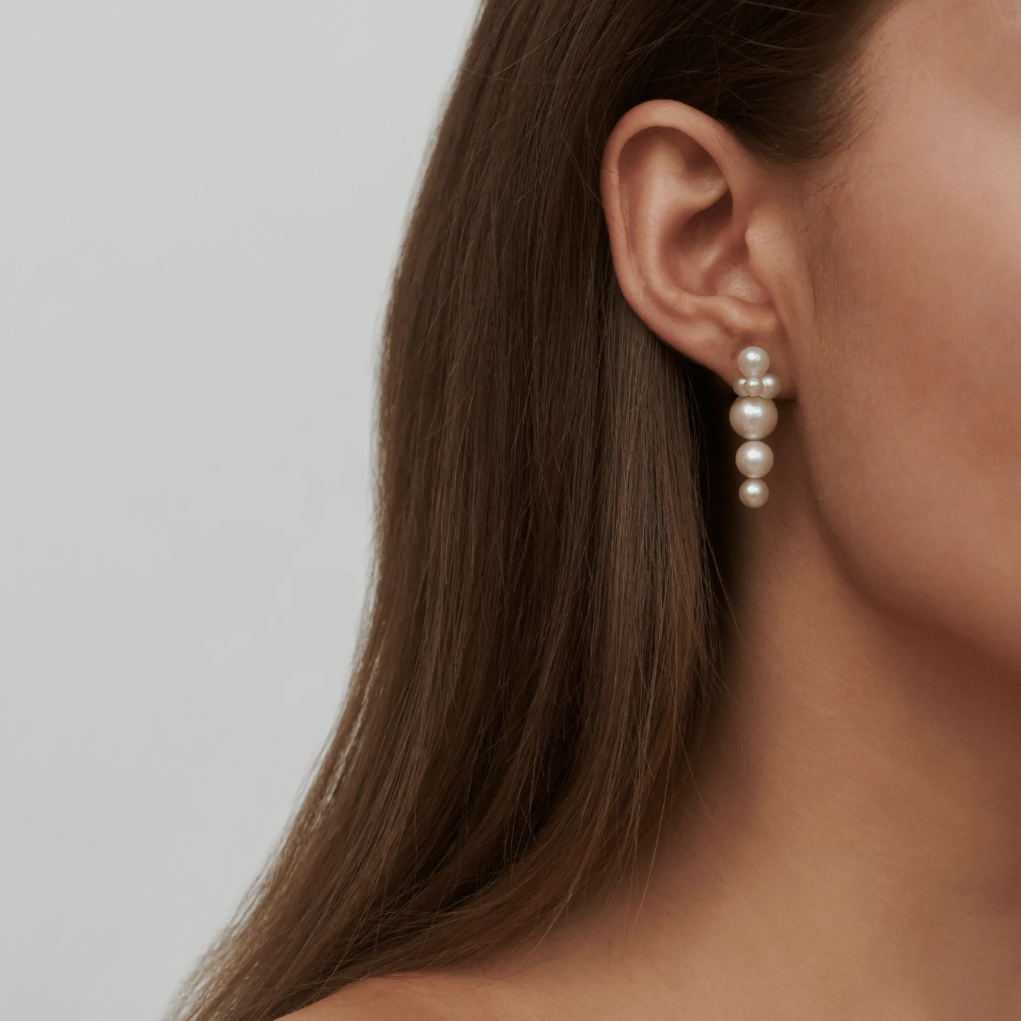 Elin 14K Gold Earring-Pendant w. White Pearls
