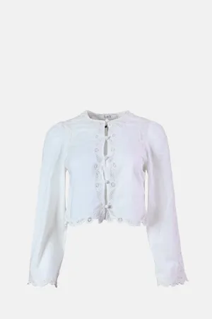 Elke Soutache L/Slv Blouse White