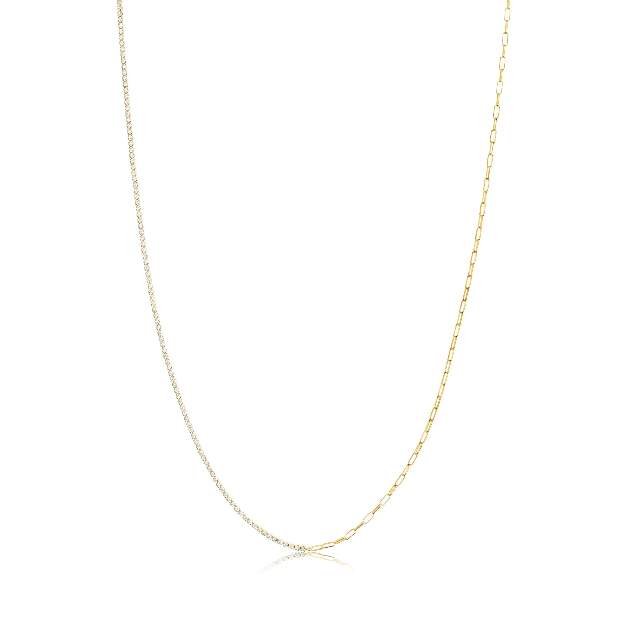 Ellera Gold Plated Necklace w. White Zirconias