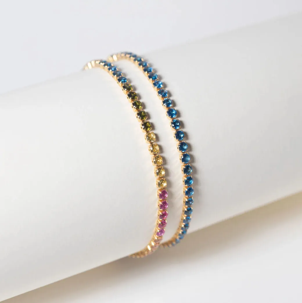 Ellera Grande 18K Gold Plated Bracelet w. Colored Zirconias