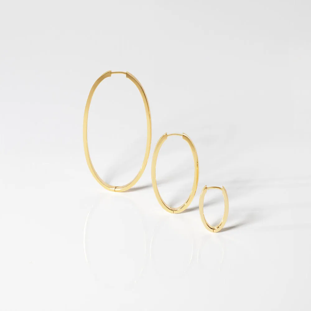 Ellisse Pianura Medio 18K Gold Plated Hoops