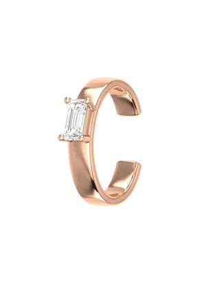 Emerald 18K Rosegold Ear Cuff w. Lab-Grown Diamond