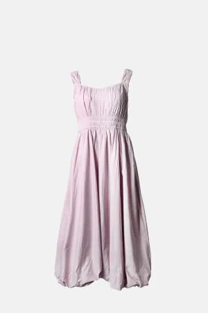 Emmet Poplin Midi Bubble Dress Lilac