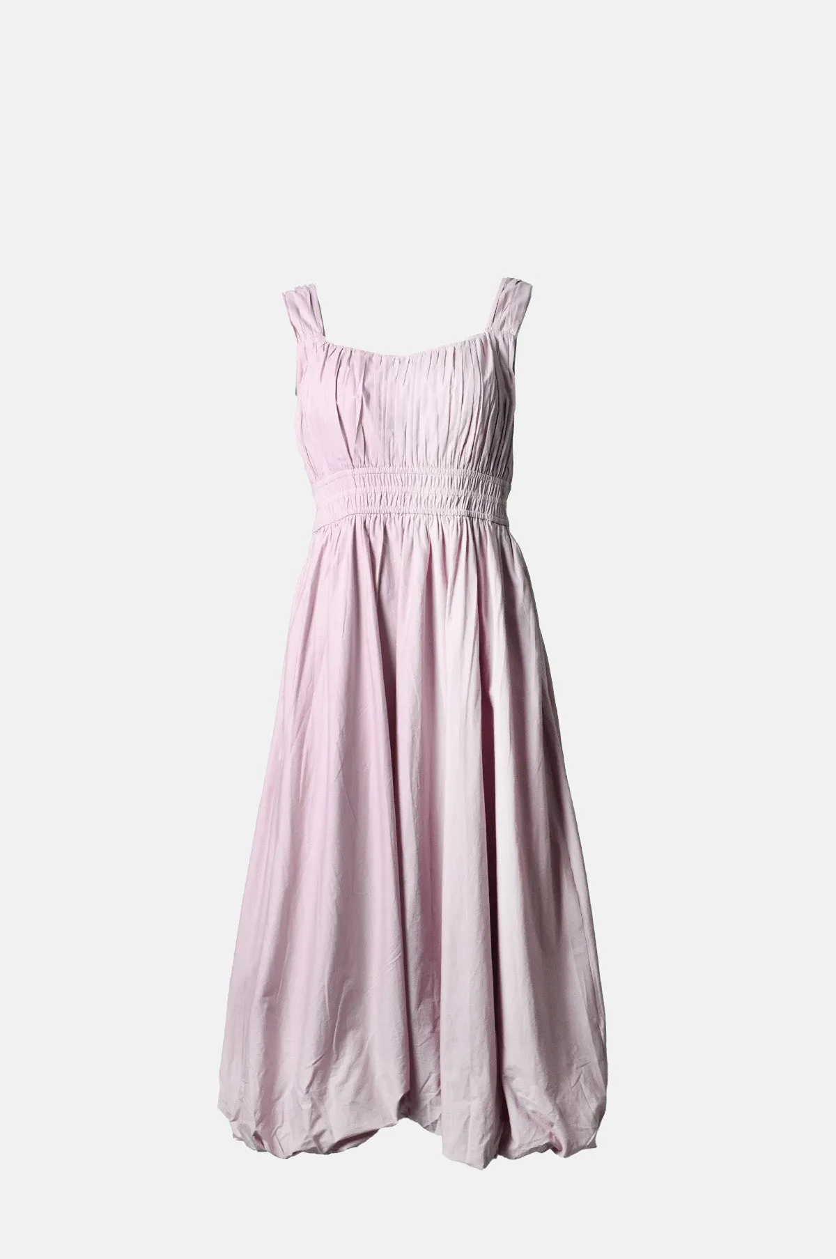 Emmet Poplin Midi Bubble Dress Lilac
