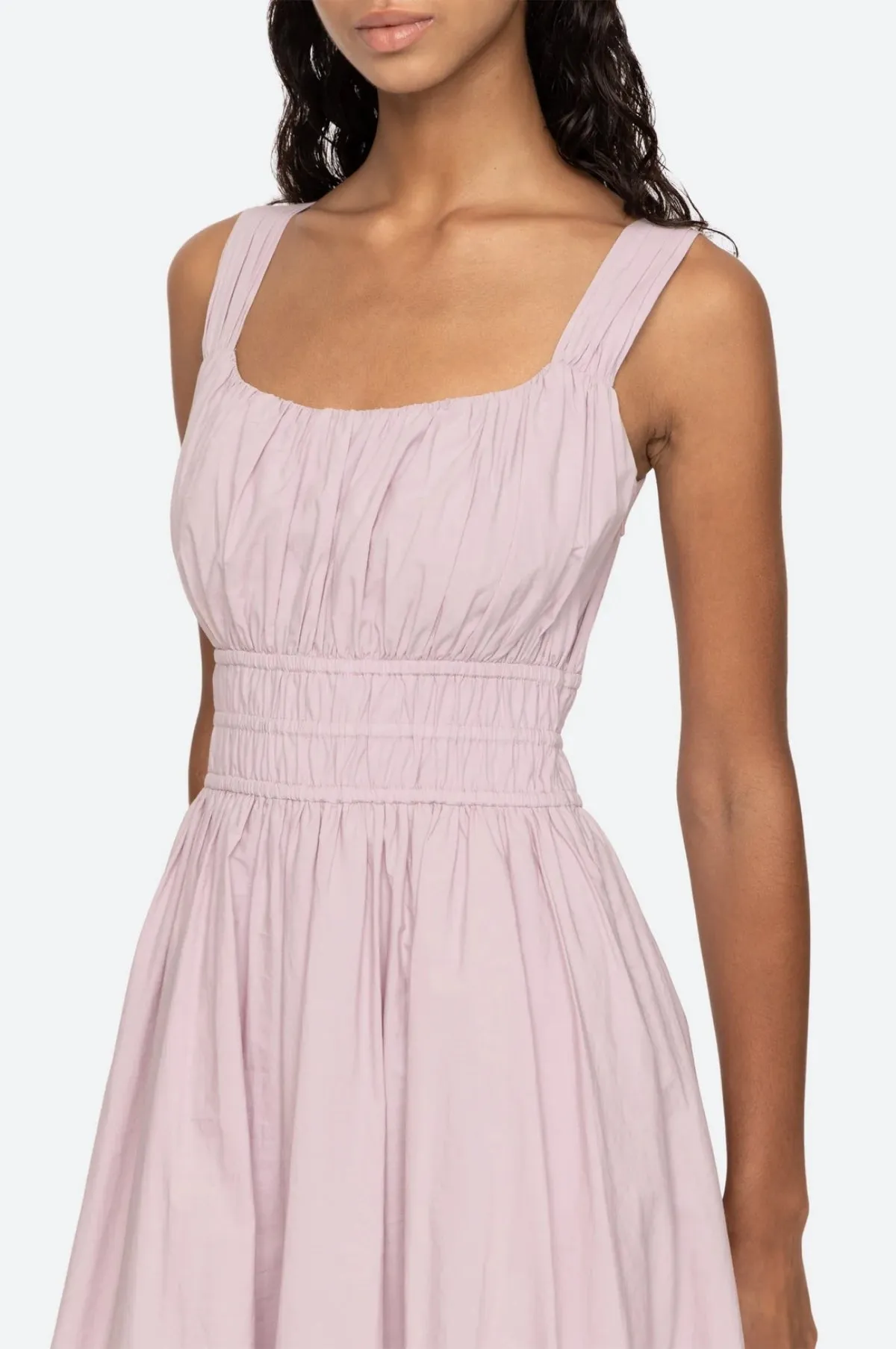 Emmet Poplin Midi Bubble Dress Lilac